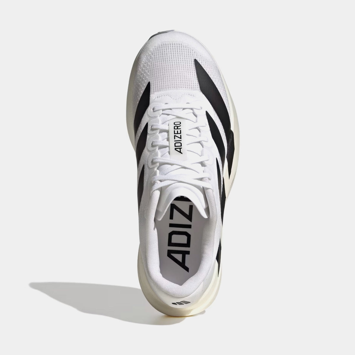 Exclusive Adizero Eva Womens Running Shoes (Cloud White/Core Black/Cloud White) — 5 — Side View