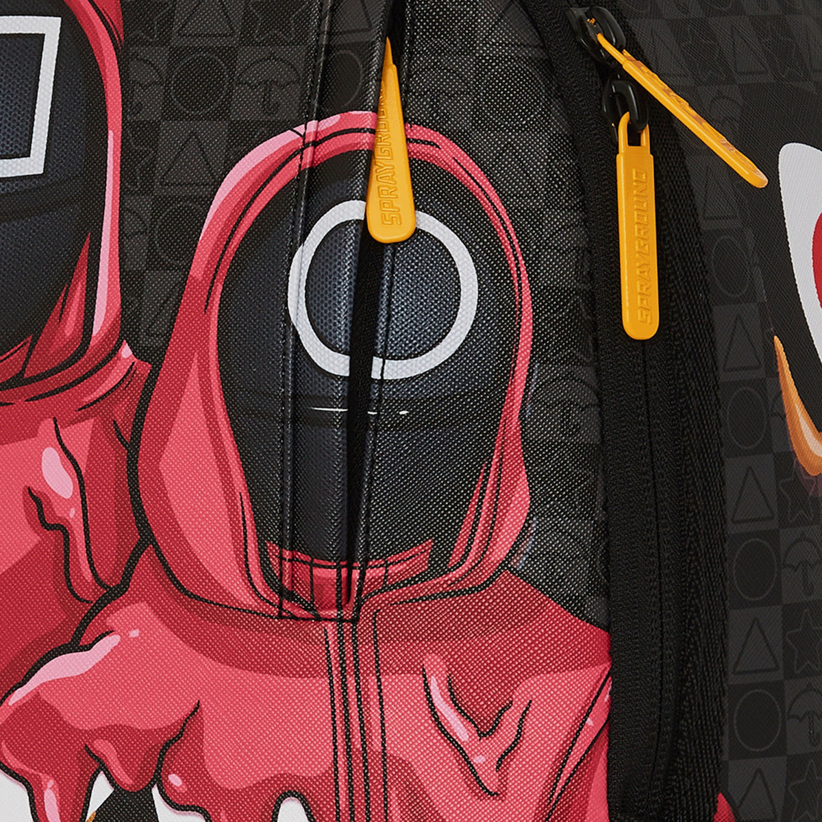 Exclusive Squid Game Henchmen Mens Backpack (Grey/Red) — OS — Top View