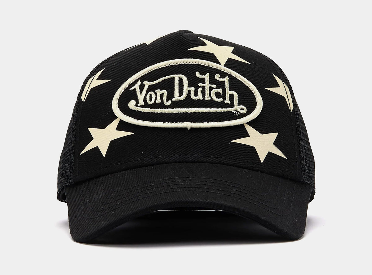 Exclusive Americana Trucker Mens Hat (Black/White) — OS — Front View
