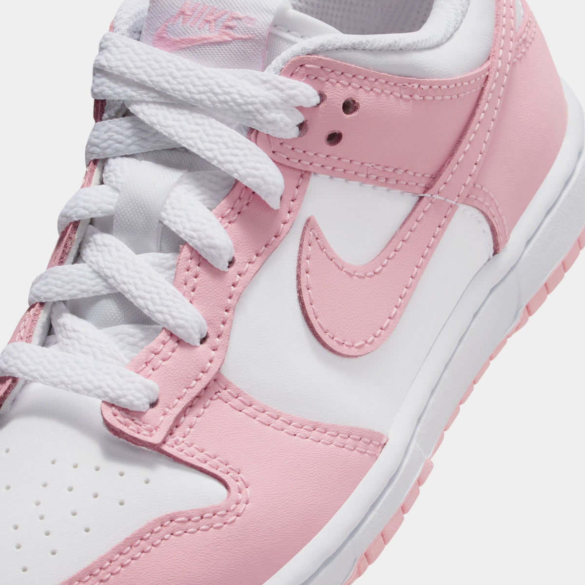 Exclusive Dunk Low Preschool Lifestyle Shoes (Laser Fuchsia/White/Laser Fuchsia) — 10.5C — Detail View