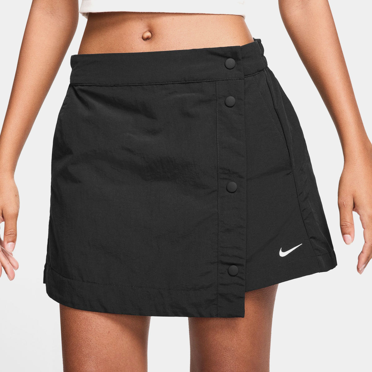 Exclusive Essential Woven 3" Womens Skort (Black/White) — XS — Front View
