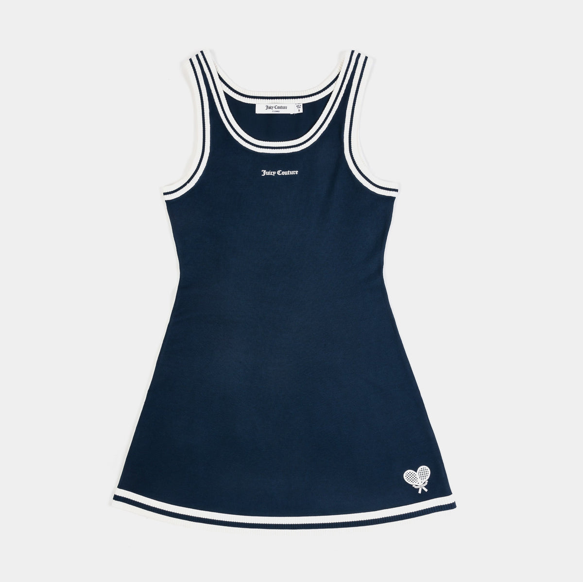 Exclusive Tennis Knit Womens Dress (Blue/White) — XS — Front View