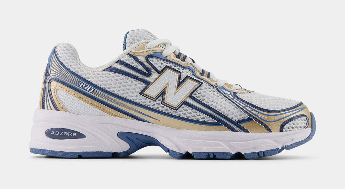 Exclusive 740 Mens Running Shoes (Blue/Gold) — 4 — Front View