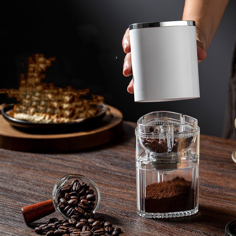 Exclusive Electric Coffee Bean Grinder — White — Size USB — Back View