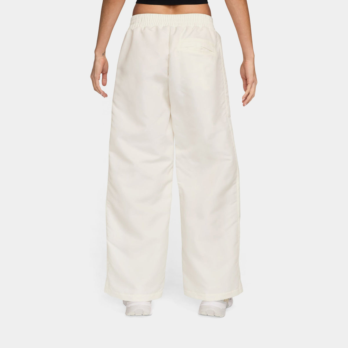 Exclusive NSW Windrunner Womens Trousers (White/White) — XS — Side View