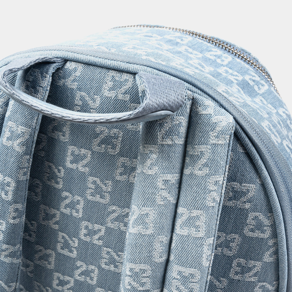 Exclusive Monogram Denim Mens Backpack (Blue) — OS — Top View