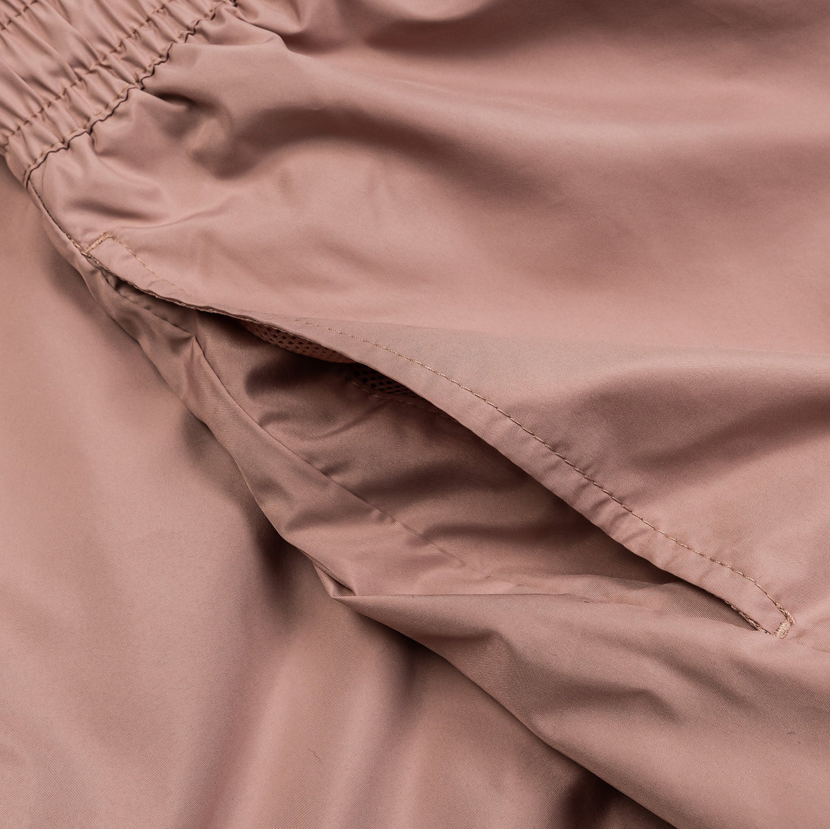 Exclusive NSW Classic Woven Womens Shorts (Pink/Beige) — XS — Back View