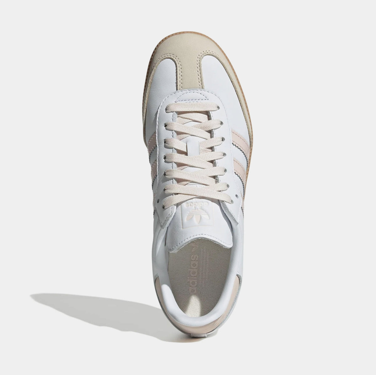 Exclusive Samba OG Womens Lifestyle Shoes (White/Pink/Gum) — 5 — Side View
