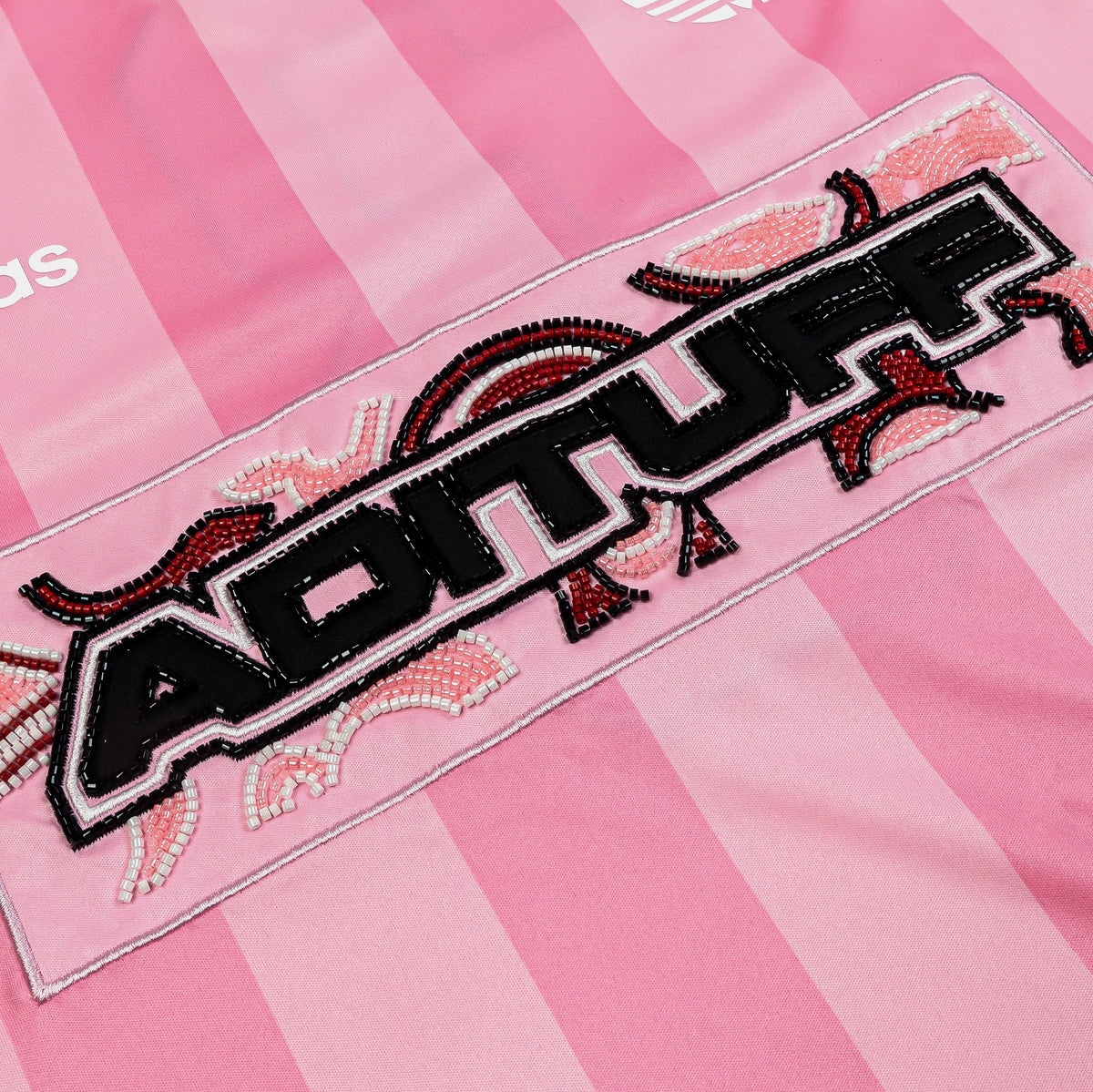 Exclusive Soccer Summer Graphic Womens Jersey (Pink/Black) — XS — Back View
