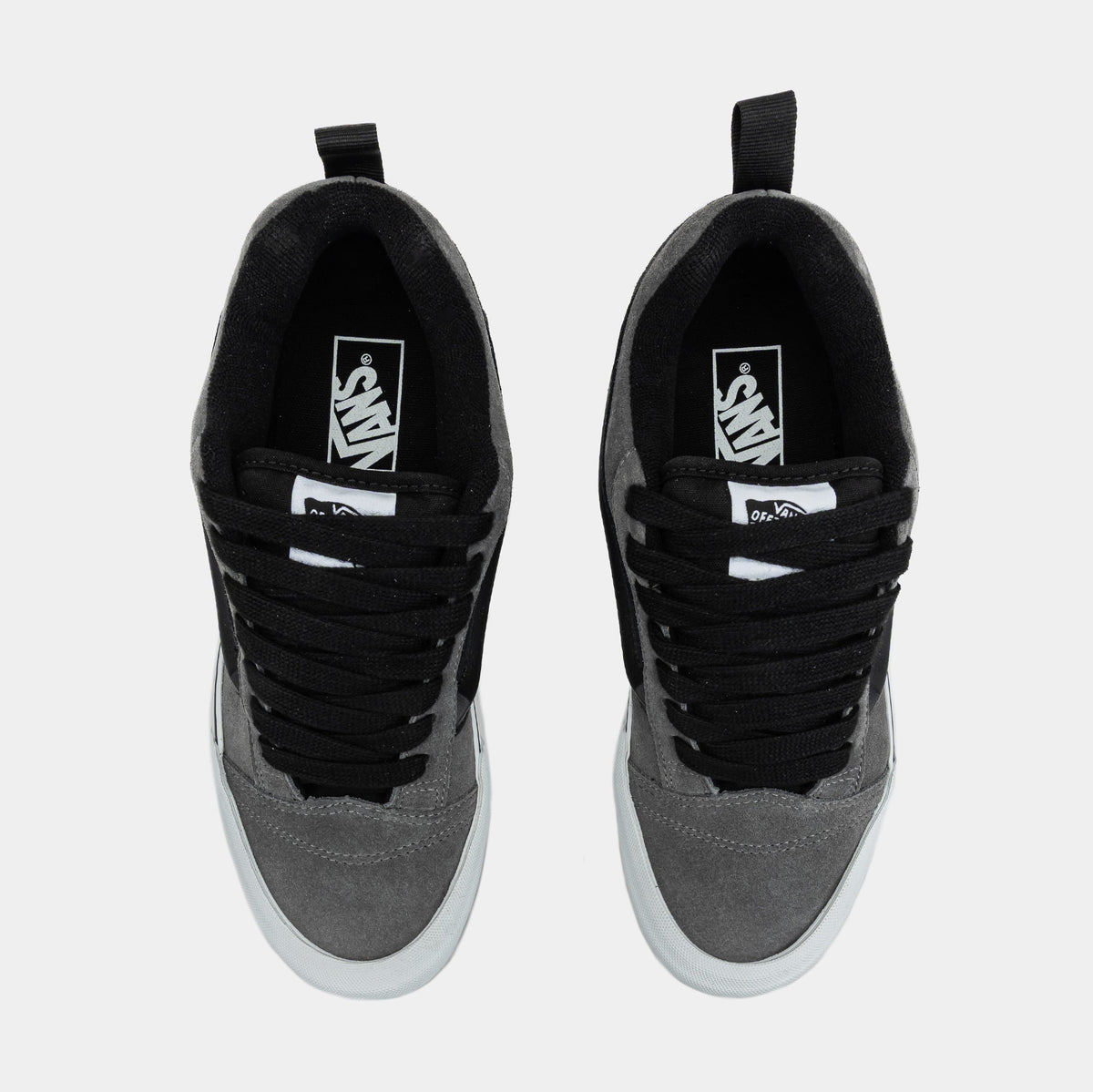 Exclusive Knu Skool Skate Shoes (Grey/Black) — 4 — Side View