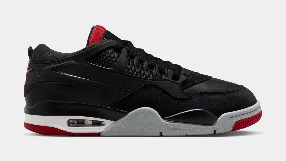 Exclusive Air Jordan 4 RM Mens Lifestyle Shoes (Black/Varsity Red/Wolf Grey/White) — 7 — Front View