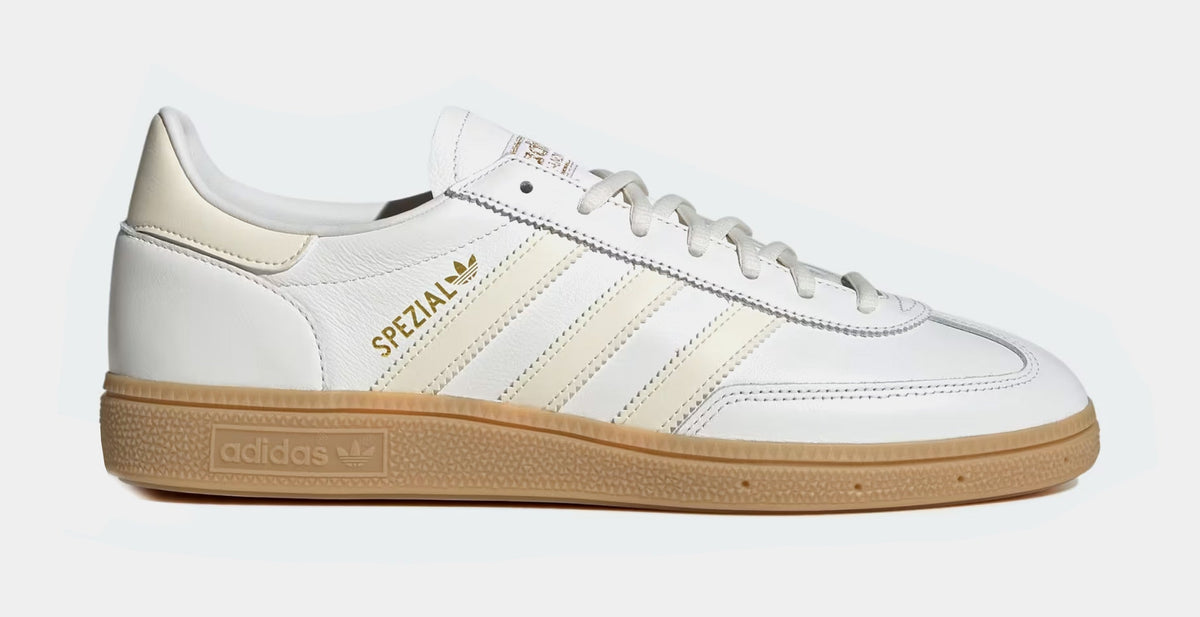 Exclusive Handball Spezial Mens Lifestyle Shoes (Core White/Wonder White/Gum) — 4 — Front View