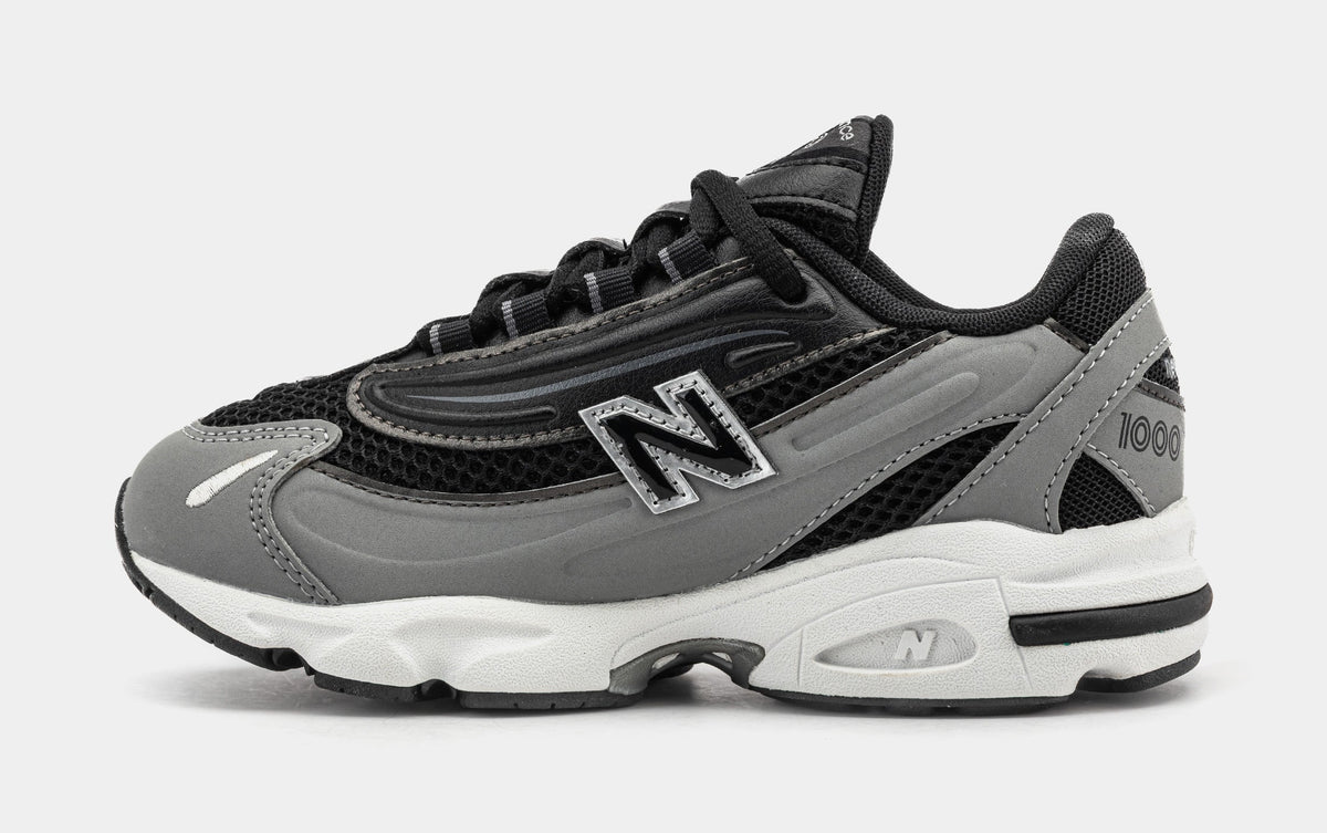Exclusive 1000 Preschool Running Shoes (Black/Grey) — 10.5C — Back View