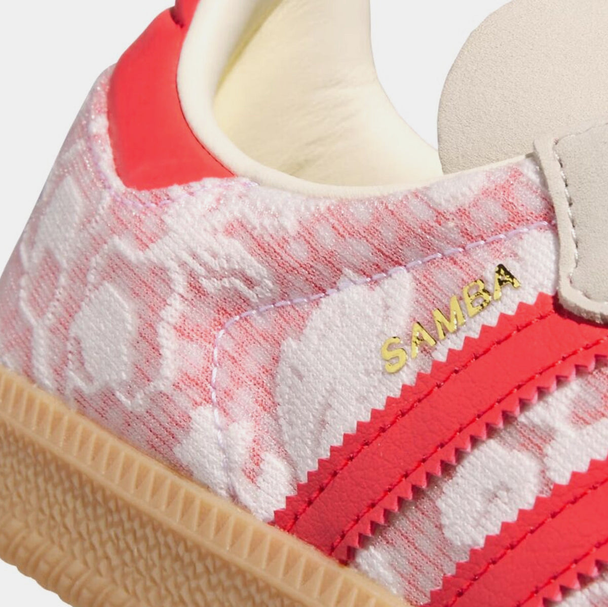 Exclusive Samba OG Liberty London Womens Lifestyle Shoes (Footwear White/Cream White/Better Scarlet) — 5 — Back View