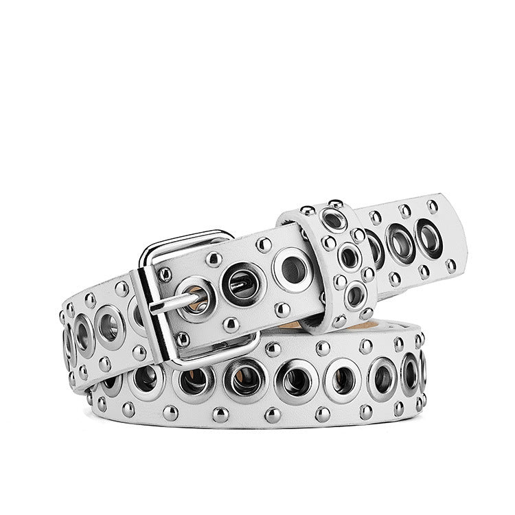 Exclusive Fashion All-match Air Hole Hollow Decoration Belt — Black — Size 110cm — Alternate View 9