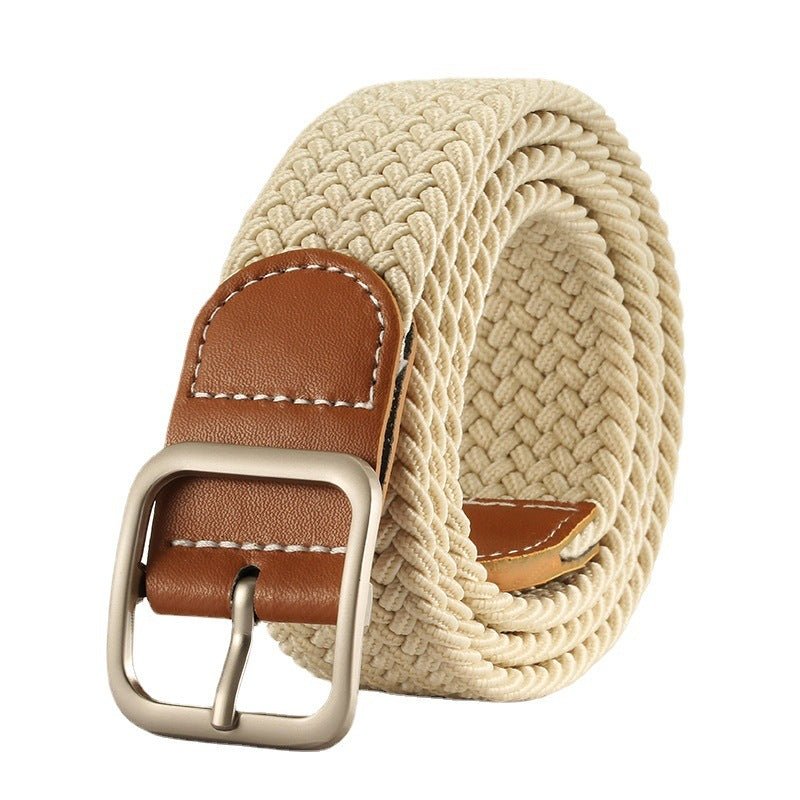 Exclusive Fashion Square Buckle Women's Canvas Belt — Red — Size 105cm — Side View