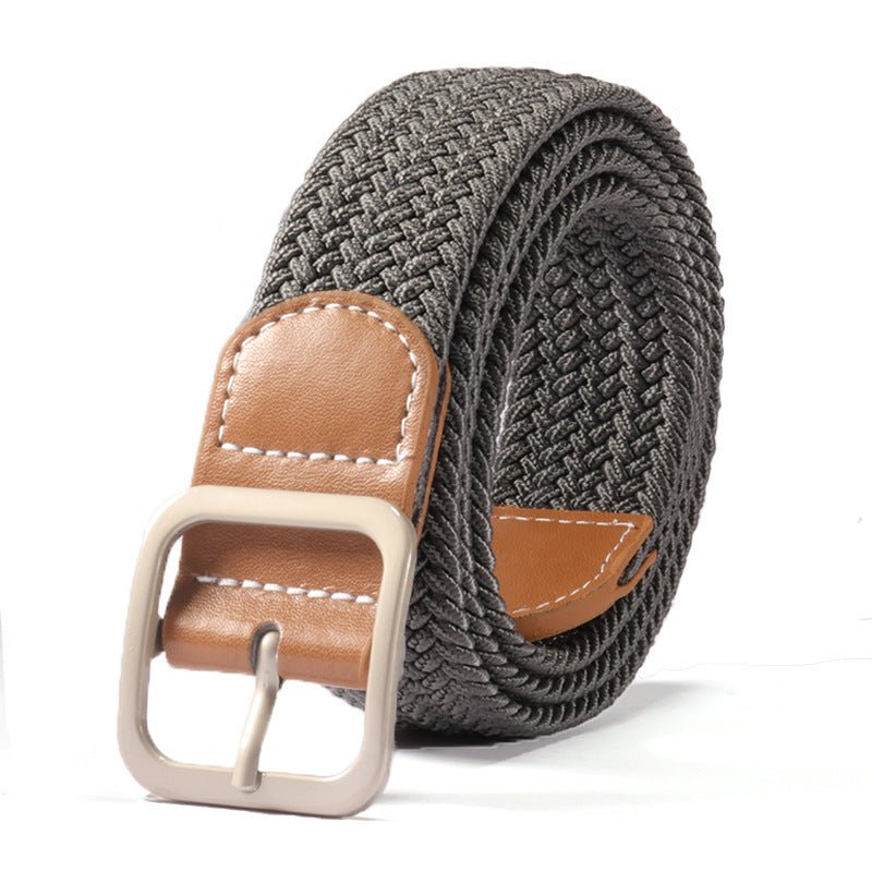 Exclusive Fashion Square Buckle Women's Canvas Belt — Red — Size 105cm — Detail View