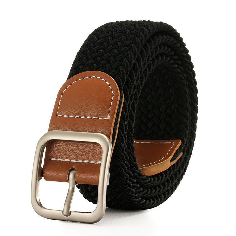 Exclusive Fashion Square Buckle Women's Canvas Belt — Red — Size 105cm — Top View