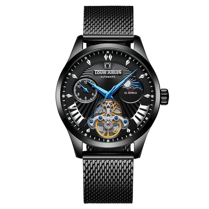 Exclusive Fashion Trend Hollow Waterproof Male Mechanical Watch — Brown — Alternate View 9