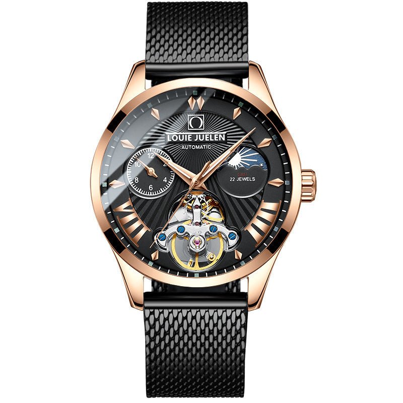 Exclusive Fashion Trend Hollow Waterproof Male Mechanical Watch — Brown — Alternate View 11