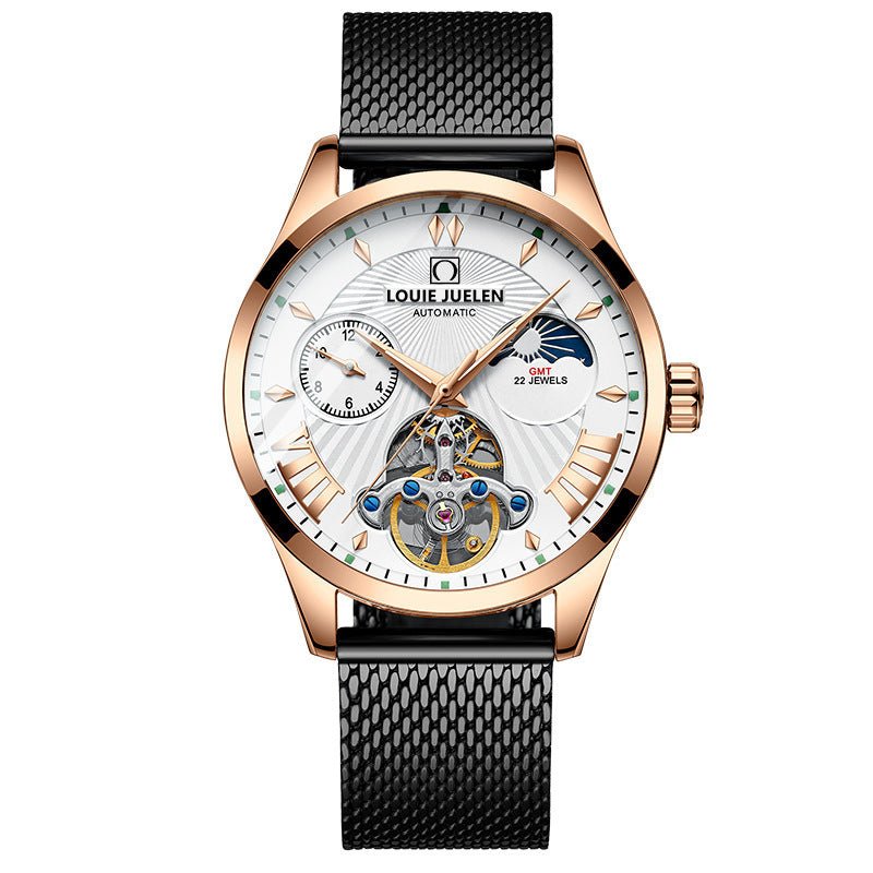 Exclusive Fashion Trend Hollow Waterproof Male Mechanical Watch — Brown — Alternate View 13