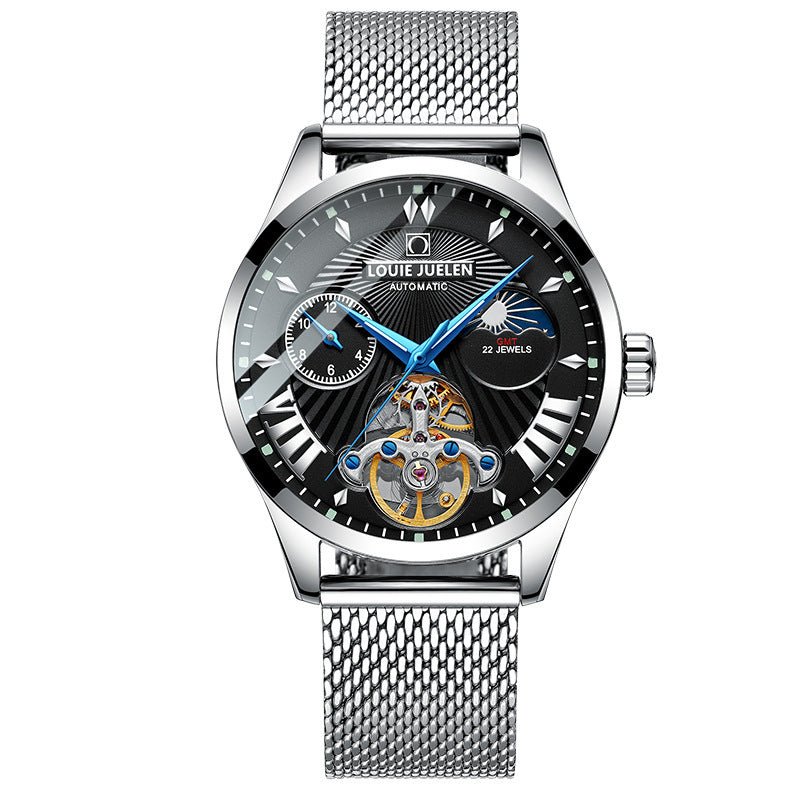 Exclusive Fashion Trend Hollow Waterproof Male Mechanical Watch — Brown — Alternate View 14