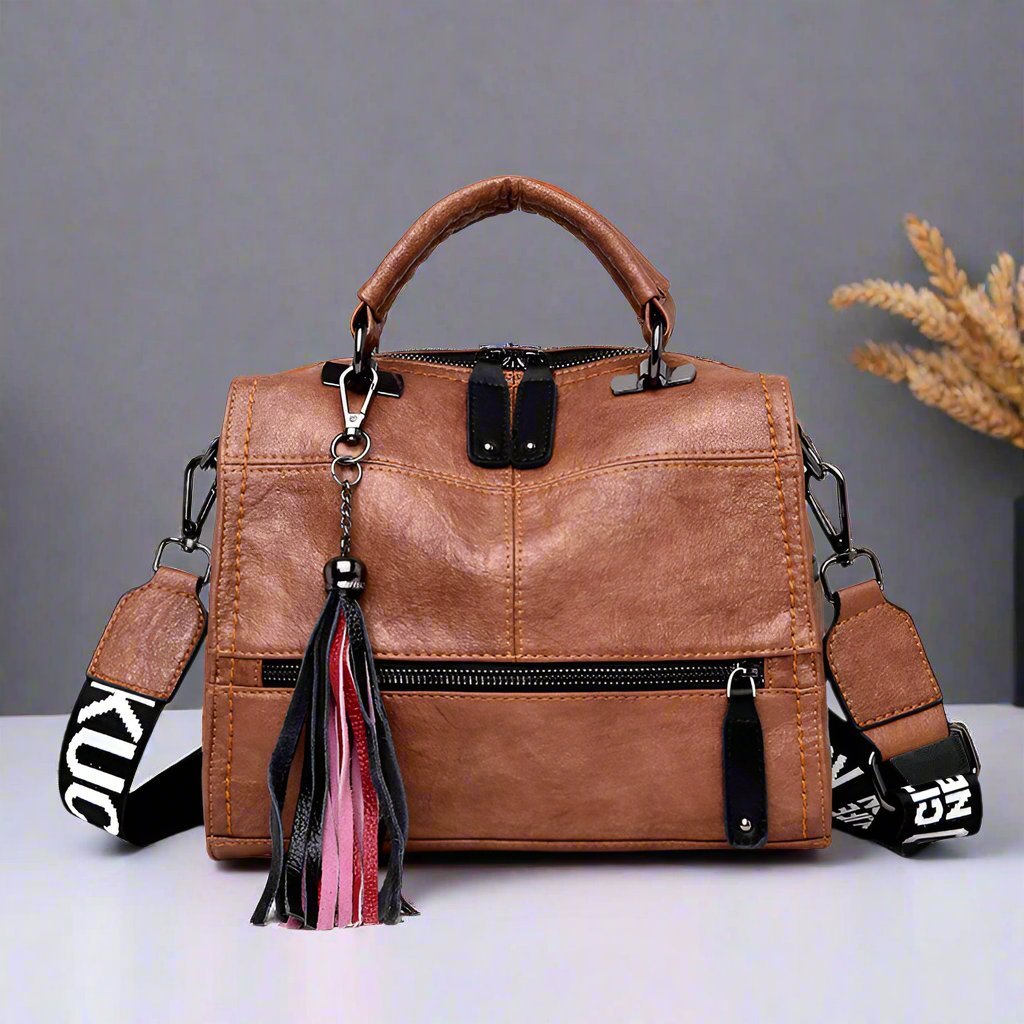 Exclusive Fashion Trend Retro One-Shoulder Diagonal Lady Bag — Yellow — Front View