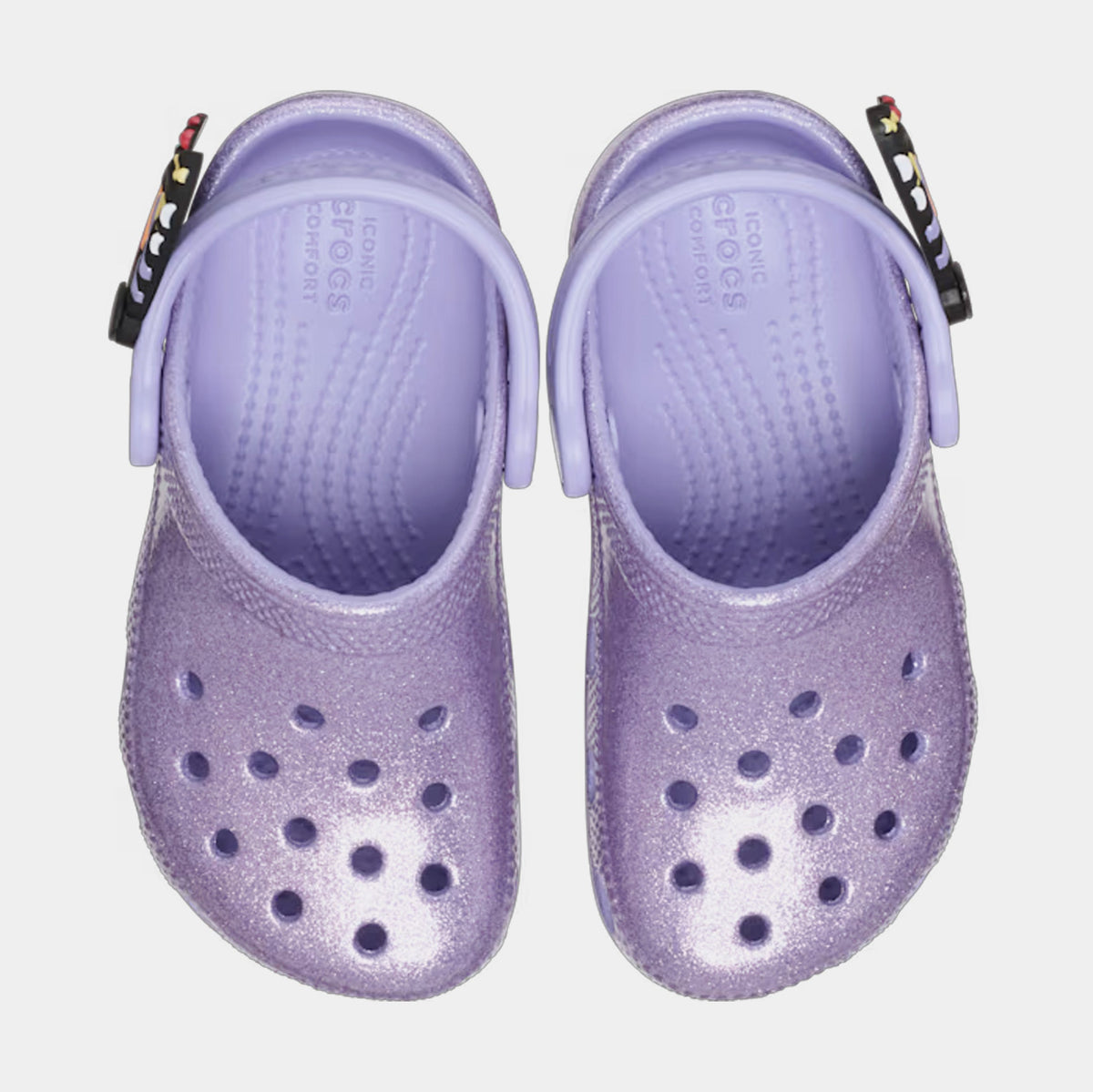 Exclusive Classic Clog I Am Butterfly Infant Toddler Sandals (Purple/Black) — 4C — Side View