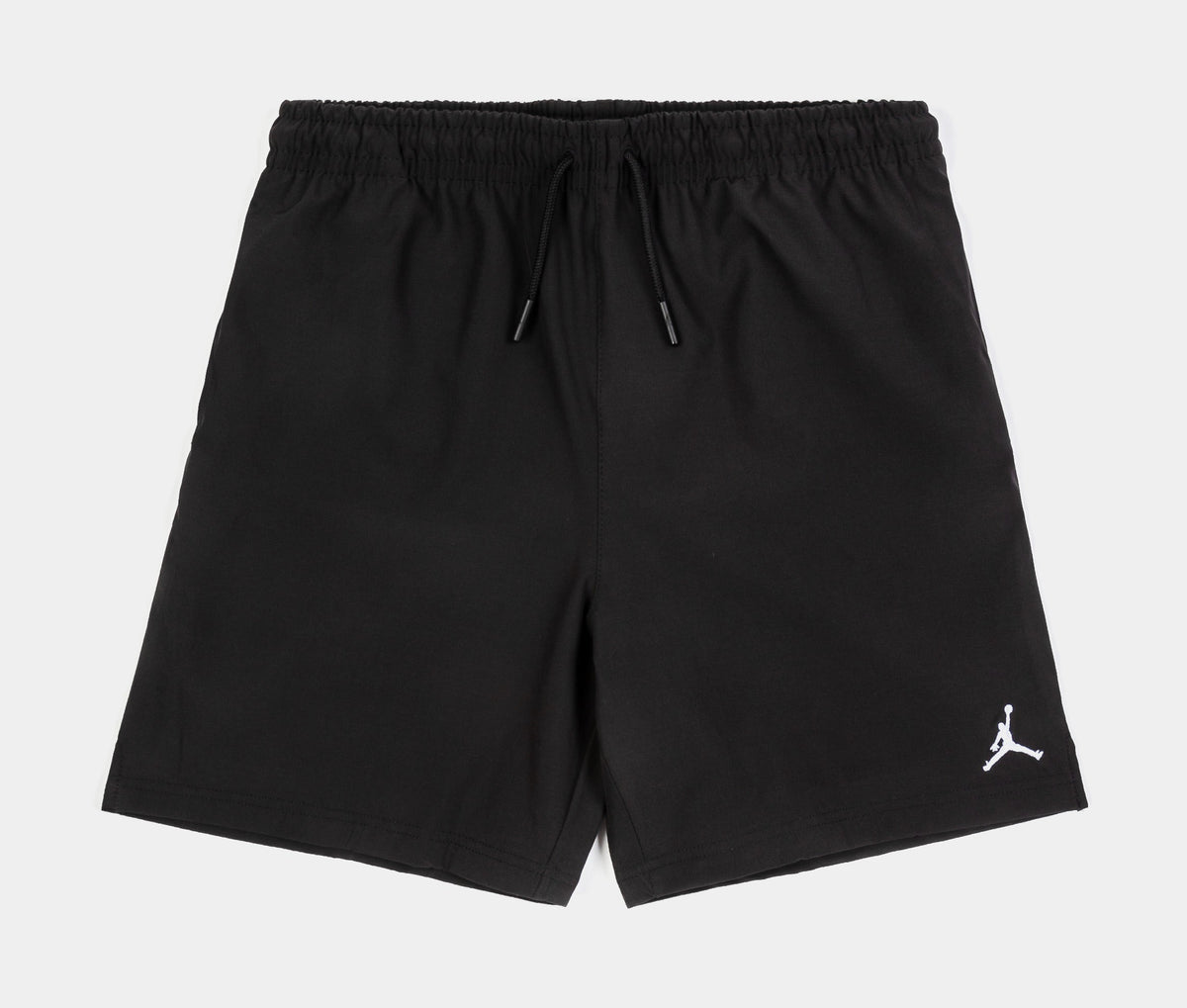 Exclusive Jumpman Play Woven Grade School Shorts (Black/White) — S — Front View