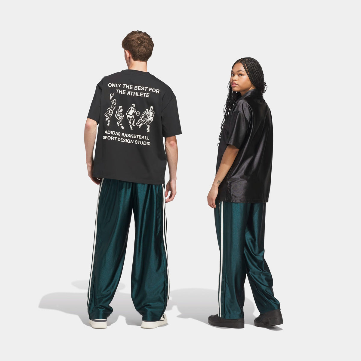 Exclusive Basketball Tear Away Track Mens Pants (Green/Beige) — S — Side View