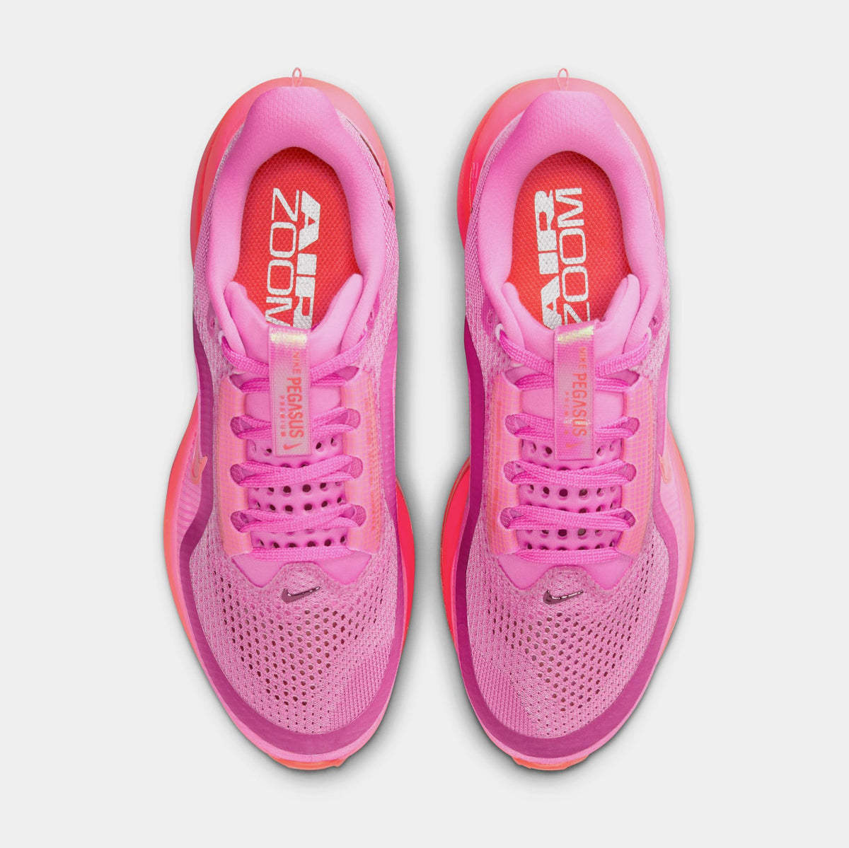 Exclusive Pegasus Premium Womens Running Shoes (Playful Pink/Bright Crimson/Hyper Pink) — 5 — Side View
