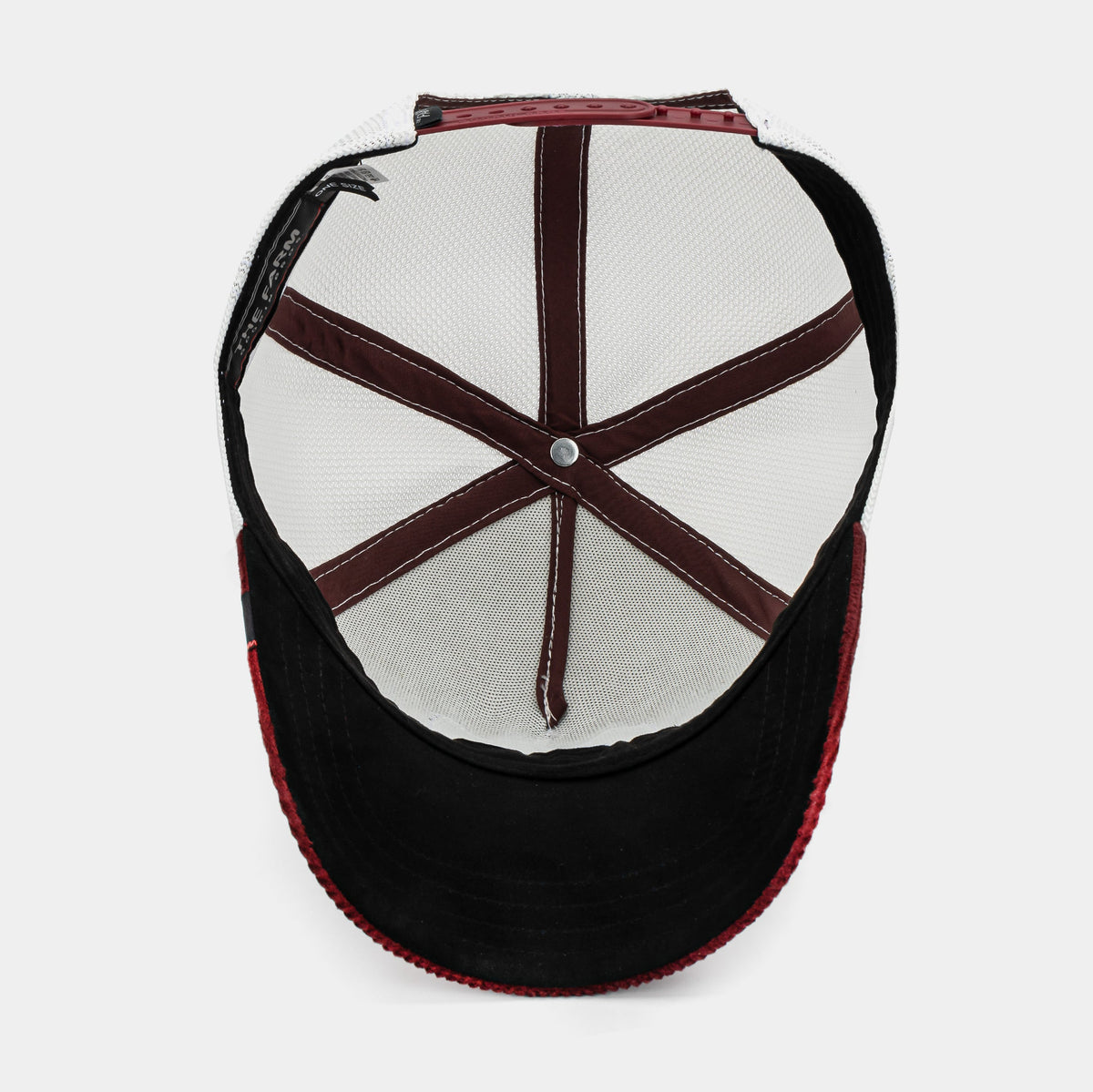 Exclusive Retsoor Trucker Mens Hat (Red/White) — OS — Top View