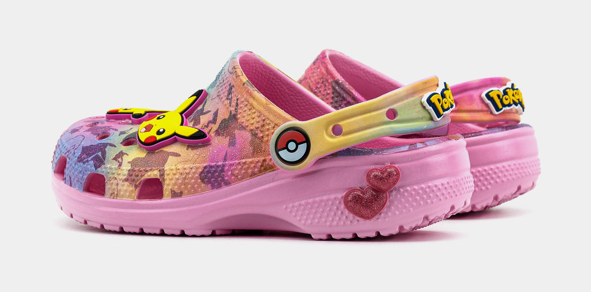 Exclusive Pikachu Classic Clog Preschool/Grade School Sandals (Pink/Yellow) — 11C — Detail View