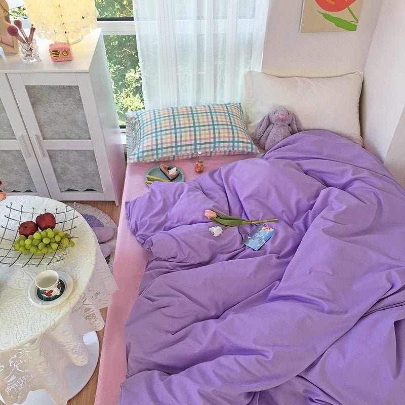 Exclusive Four-piece Mix And Match — CustardB — Size 1.2m bed sheet 3pcs — Top View