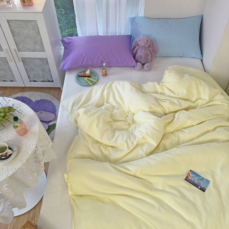Exclusive Four-piece Mix And Match — CustardB — Size 1.2m bed sheet 3pcs — Side View