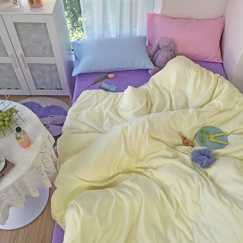 Exclusive Four-piece Mix And Match — CustardB — Size 1.2m bed sheet 3pcs — Front View