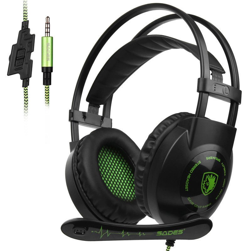 Exclusive Gaming Headset — Green — Back View