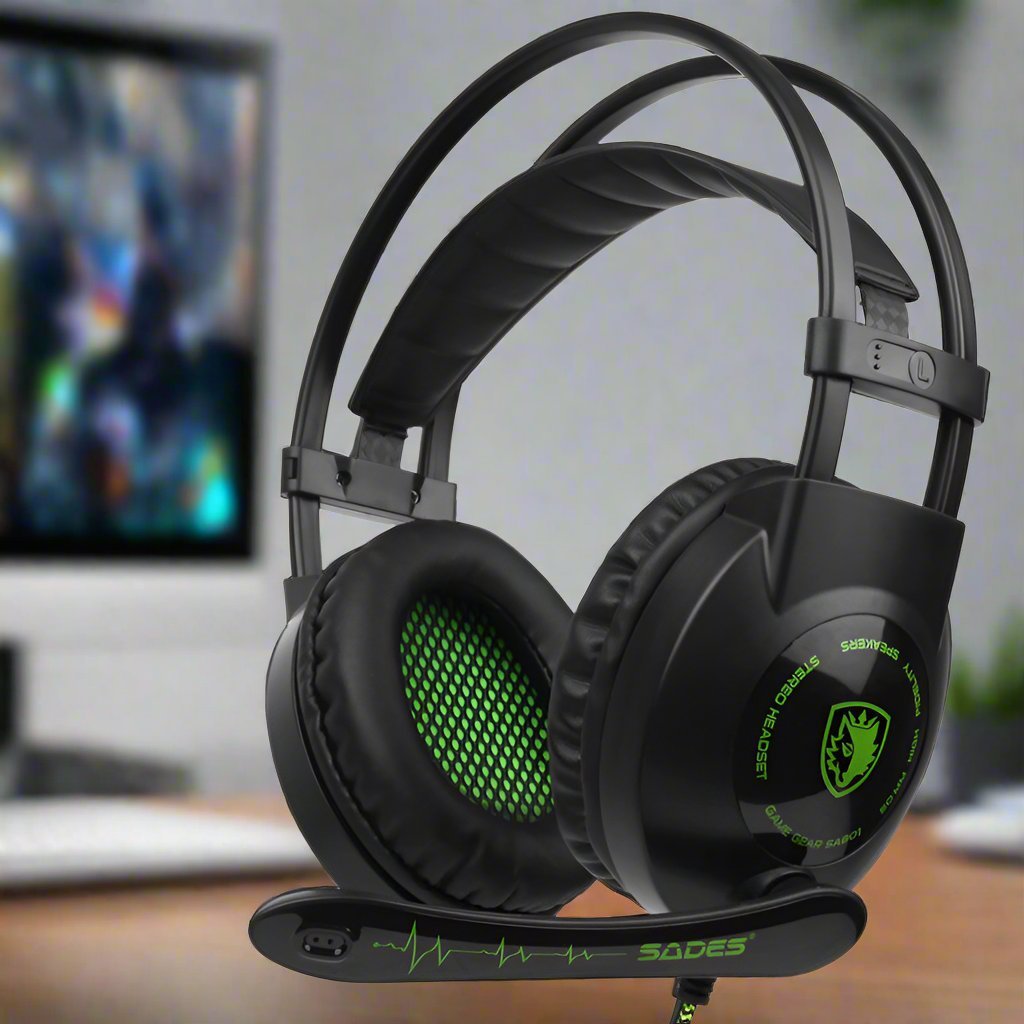 Exclusive Gaming Headset — Green — Front View