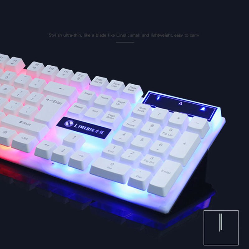 Exclusive Gaming Keyboard Mouse Glowing Set — Black — Detail View
