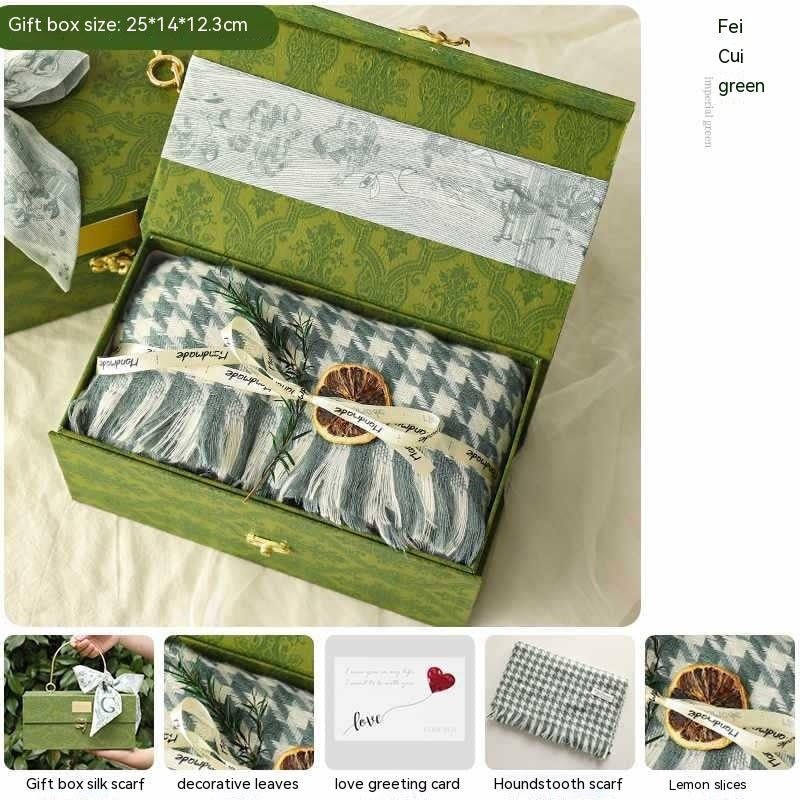 Exclusive Gift For Girlfriend Niche Winter Scarf Gift Box — Style 1 — Back View