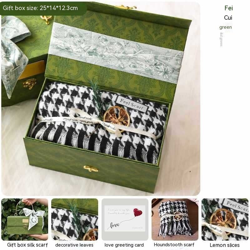 Exclusive Gift For Girlfriend Niche Winter Scarf Gift Box — Style 1 — Top View