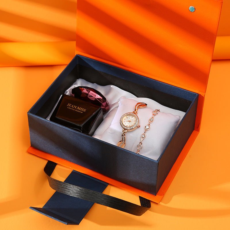 Exclusive Watch Lipstick Perfume Gift Box — Suit — Size Red Gift Box — Side View
