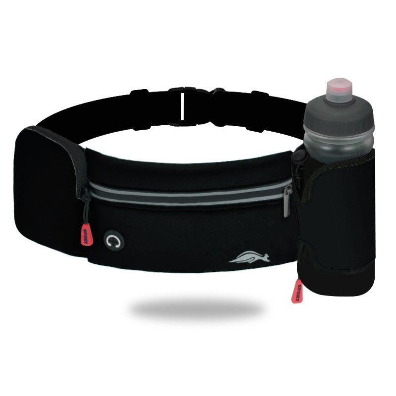 Exclusive Lightweight unisex waist pack with water bottle holder — Black — Size Without kettle — Side View