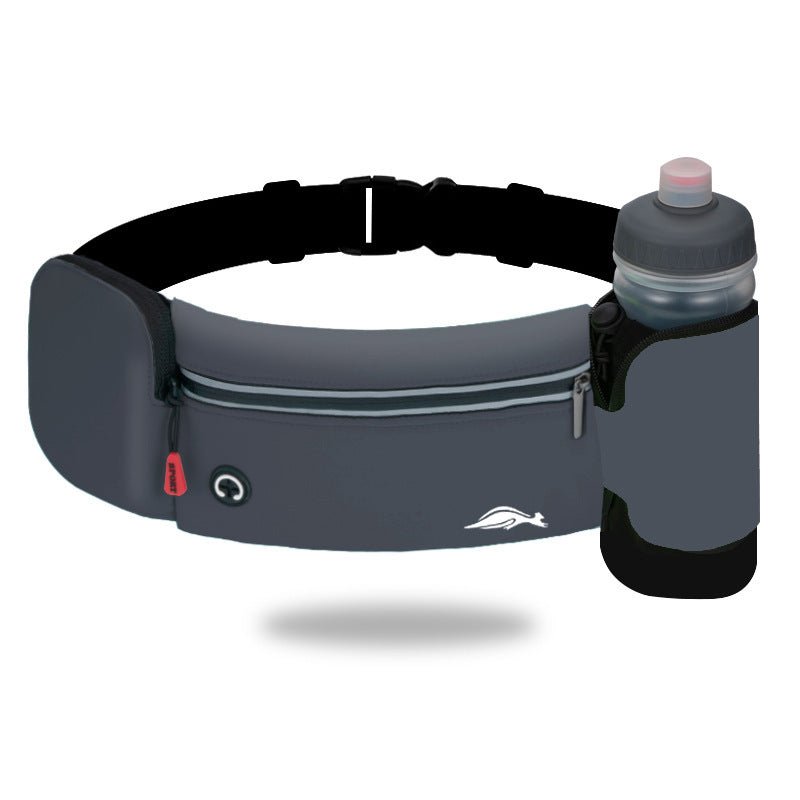 Exclusive Lightweight unisex waist pack with water bottle holder — Black — Size Without kettle — Lifestyle View