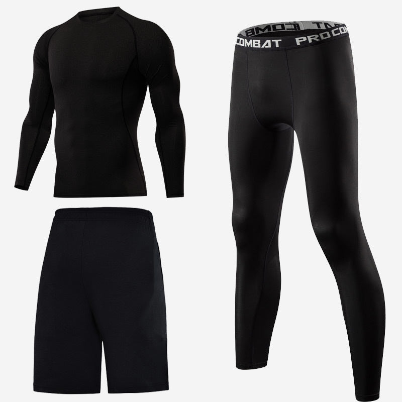 Exclusive Long Sleeve Men's Fitness Clothes — 1 Style — Size S — Back View