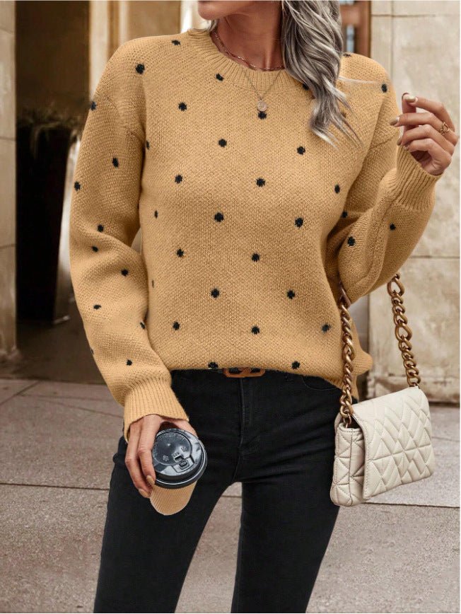 Exclusive Long Sleeve Pullover Sweater — Camel — Size S — Lifestyle View