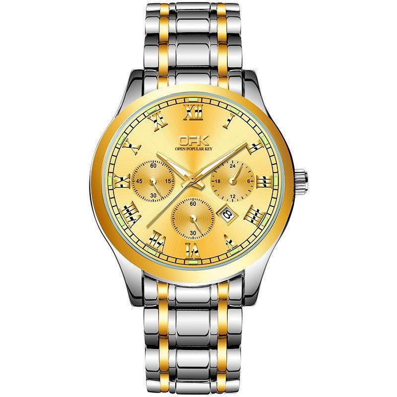 Exclusive Luminous Quartz Watch For Men — Black Men With Steel Belt — Alternate View 7