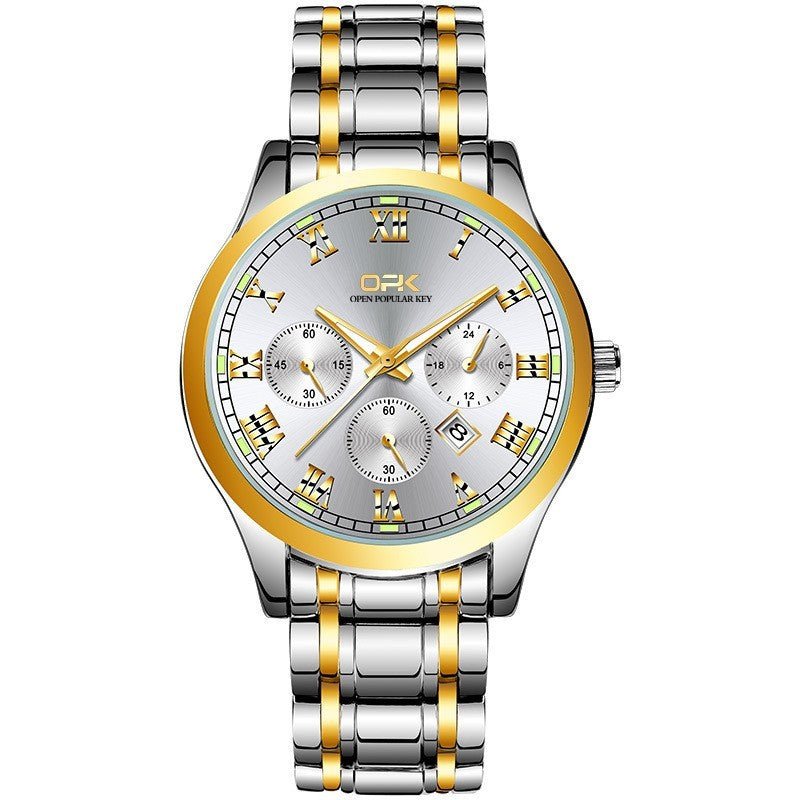 Exclusive Luminous Quartz Watch For Men — Black Men With Steel Belt — Alternate View 8