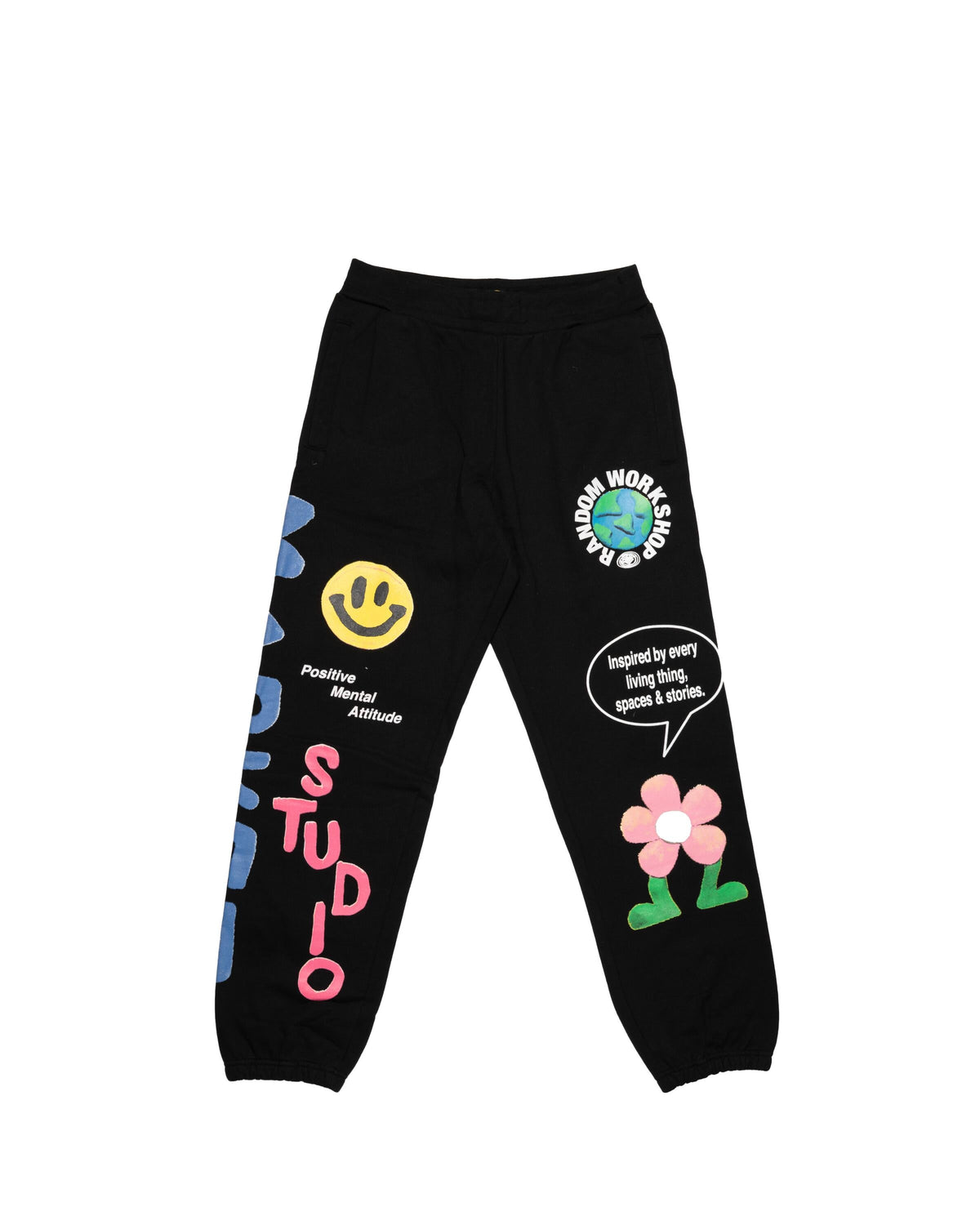 Exclusive Market SMILEY COLLAGE SWEATPANTS — 2XS — Front View