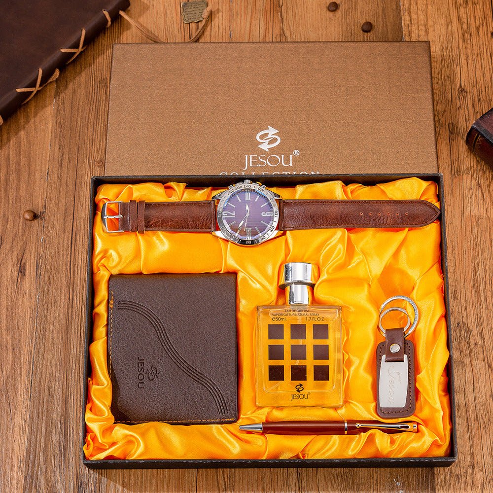 Exclusive Men's Gift Watch Set — Brown — Side View